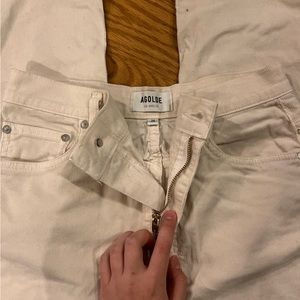 Agolde corduroy white cream pants jeans size 28